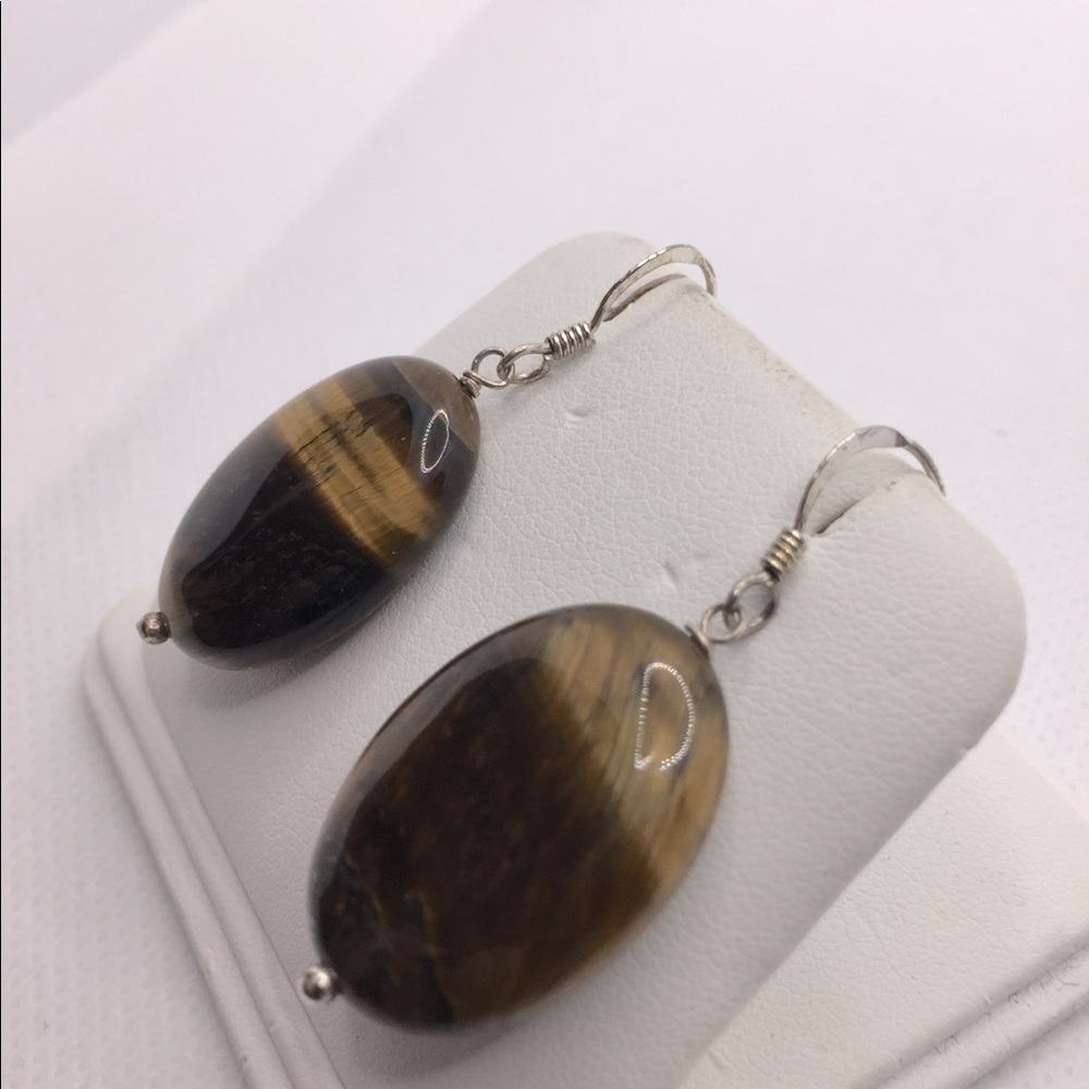 Women Tiger Eye Dangle Earrings